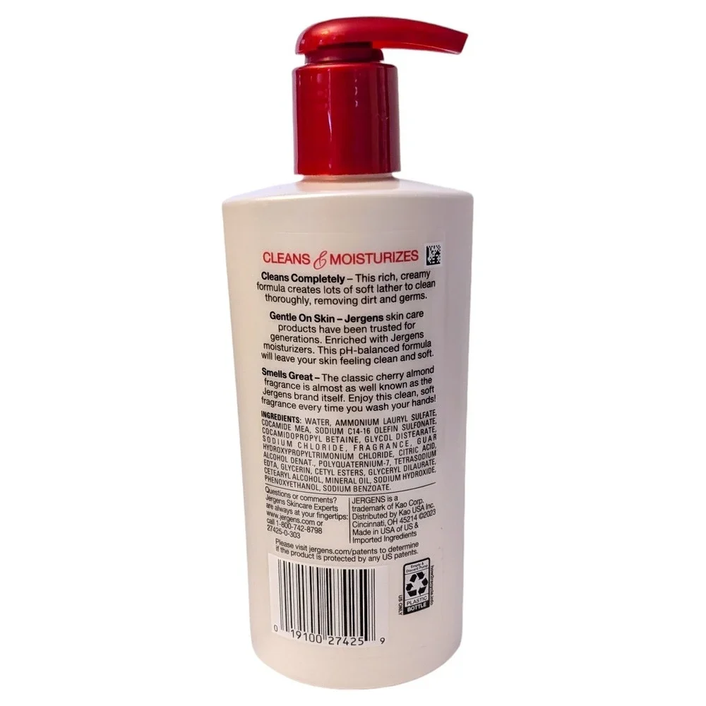 Jergens Extra Moisturizing Hand Wash Cherry Almond‎ 8.3 fl oz 2 Pack OLD VERSION